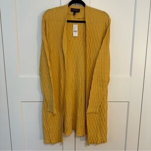 Lane Bryant Open Front Cardigan, NWT, mustard, size 14/16
